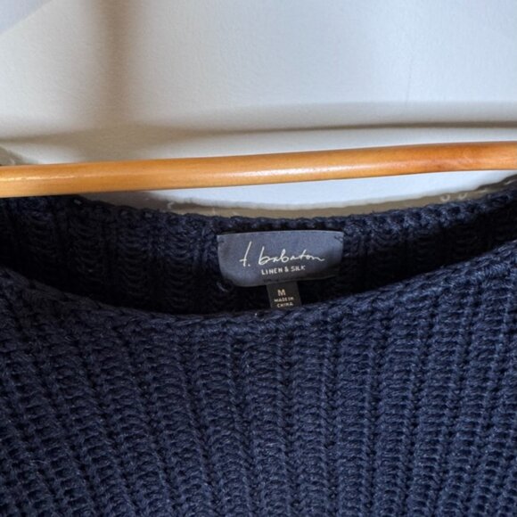 T. Babaton Aritizia | Linen & Silk Knit Sweater | Black | Medium - Picture 3 of 6